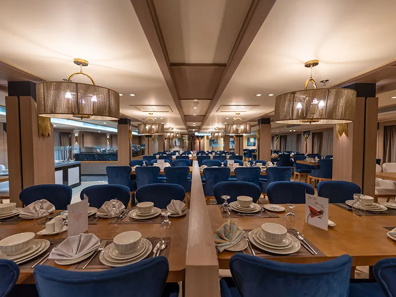 Restaurant aboard the Golden Boat Nile Cruise Nile cruise